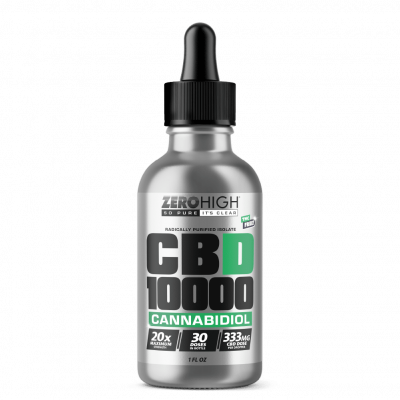 Made in USA - 30ml - Olio di CBD Isolate Zero High® a Massima Potenza da 10.000 mg (0,00% di THC