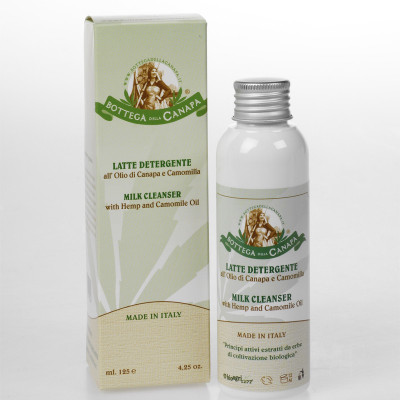 COSMETICA  ARTIGIANALE ITALIANA  Latte Detergente all' Olio di Canapa e Camomilla Confezione 125 ml